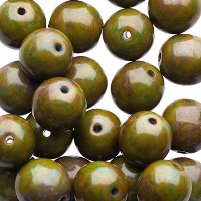 Glass Beads - 8mm - Round - Blue Travertine (25)