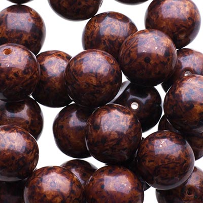 Glass Beads - 8mm - Round - Ivory Travertine (25)