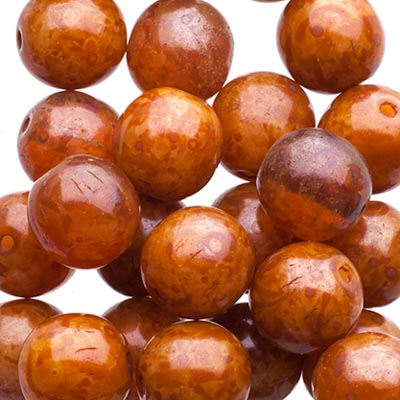 Glass Beads - 8mm - Round - Pink Alabaster Travertine (25)