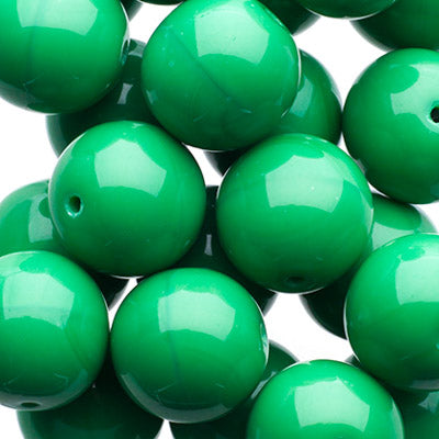 Glass Beads - 10mm - Round - Opaque Green (25)