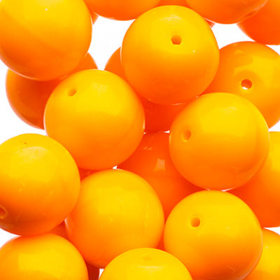 Glass Beads - 10mm - Round - Opaque Orange (25)