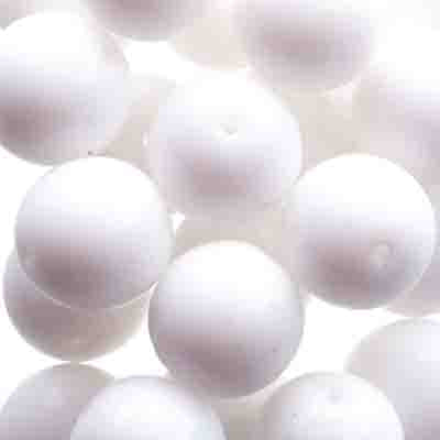 Glass Beads - 10mm - Round - Opaque Chalk White (25)