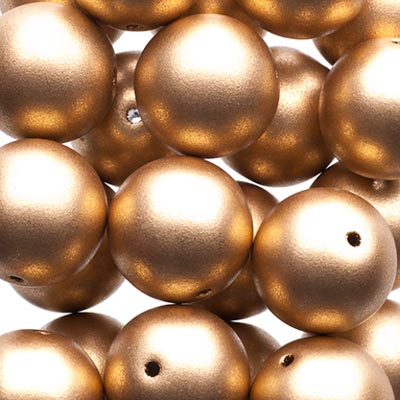 Glass Beads - 10mm - Round - Gold (25)