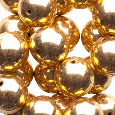 Glass Beads - 10mm - Round - Crystal Aurum 2X (25)