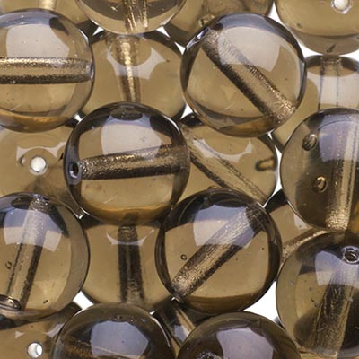 Glass Beads - 10mm - Round - Transparent Black Diamond (25)