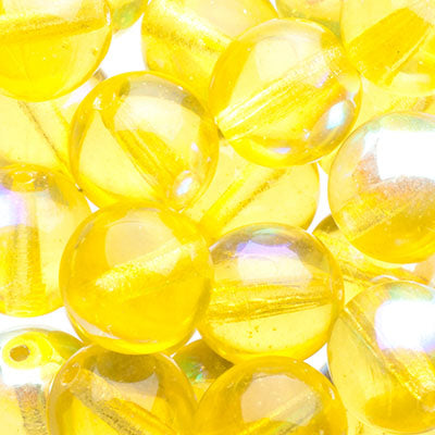 Glass Beads - 10mm - Round - Jonquil AB (25)