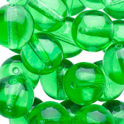 Glass Beads - 10mm - Round - Transparent Peridot (25)