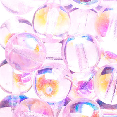 Glass Beads - 10mm - Round - Rose AB (25)