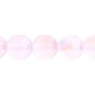 Glass Beads - 10mm Round - Rose AB (18pc strand)