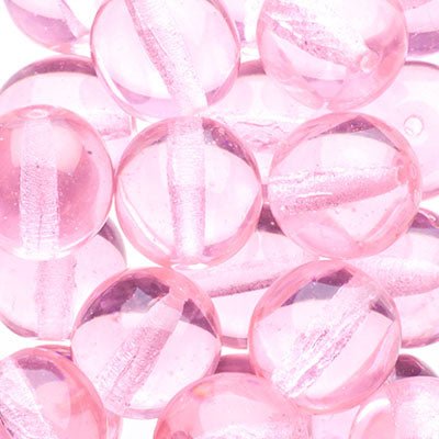 Glass Beads - 10mm - Round - Transparent Light Rose (25)