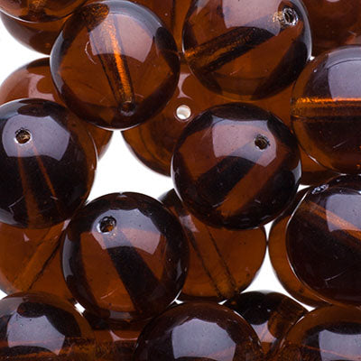 Glass Beads - 10mm - Round - Smoked Topaz (25)