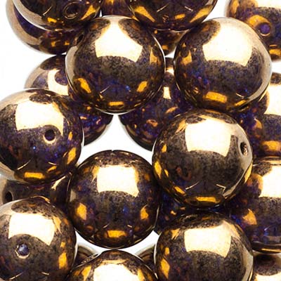 Glass Beads - 10mm - Round - Bronze (25)