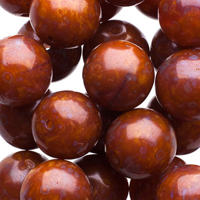 Glass Beads - 10mm - Round - Pink Alabaster Travertine (25)