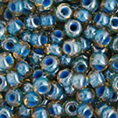 Czech Seed Beads - 2/0 - Topaz Blue Lined 22g