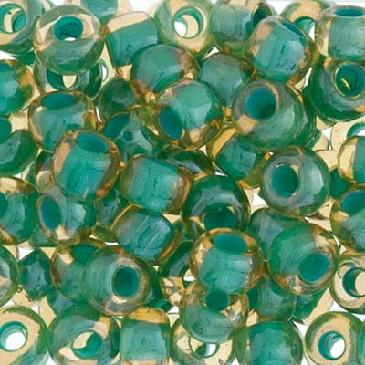 Czech Seed Beads - 2/0 - Topaz Green Lined 22g