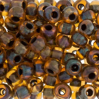 Czech Seed Beads - 2/0 - Topaz Black Lined AB 22g