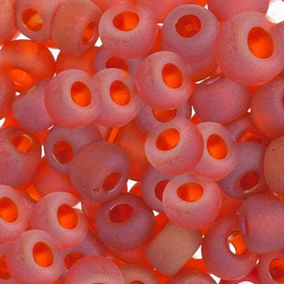 Czech Seed Beads - 2/0 - Transparent Dark Red AB Matte 22g