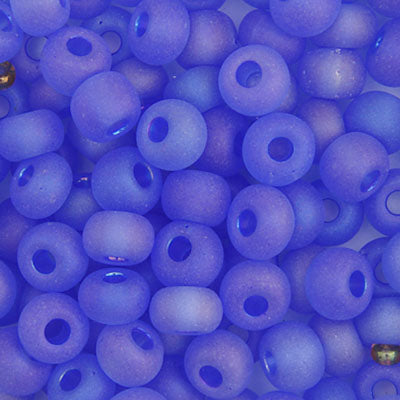 Czech Seed Beads - 2/0 - Transparent AB Matte Medium Blue 22g
