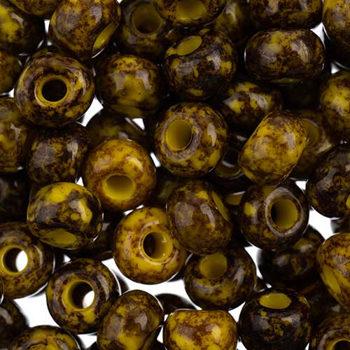 Czech Seed Beads - 2/0 - Yellow Travertine 22g