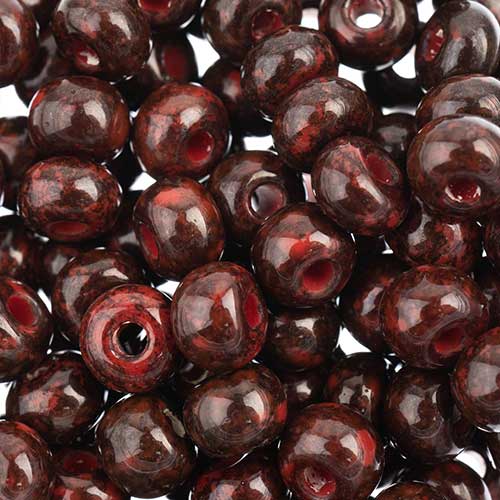 Czech Seed Beads - 2/0 - Red Travertine 22g