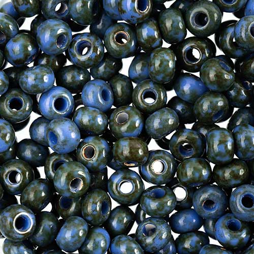 Czech Seed Beads - 2/0 - Medium Blue Travertine 22g