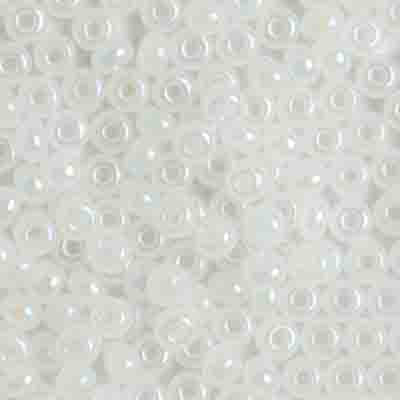 Czech Seed Beads - 6/0 - Opaque AB Pale White (22g)
