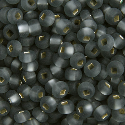Czech Seed Beads - 6/0 - Matte Silver Lined Grey (22g)