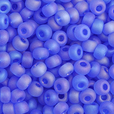 Czech Seed Beads - 6/0 - Transparent Light Blue Ab Matte (22g)