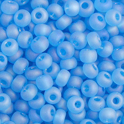 Czech Seed Beads - 6/0 - Transparent Aqua. Ab Matte (22g)