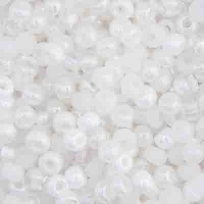 Czech Seed Beads - 6/0 - Pearl Multi White (22g)