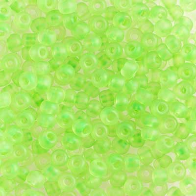 Czech Seed Beads - 6/0 - Transparent Neon Green (22g)