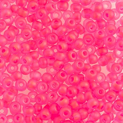 Czech Seed Beads - 6/0 - Transparent Neon Hot Pink (22g)