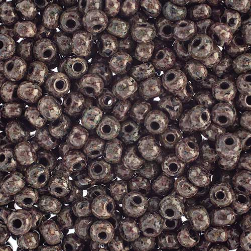 Czech Seed Beads - 6/0 - Jet Travertine (22g)