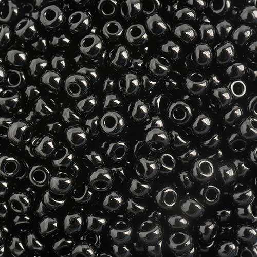 Czech Seed Beads - 8/0 - Opaque Black (22g)