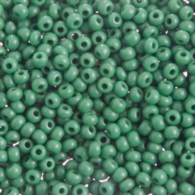 Czech Seed Beads - 10/0 - Opaque Medium Green (22g)