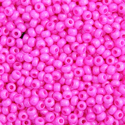 Czech Seed Beads - 10/0 - Opaque Dyed Hot Pink (22g)