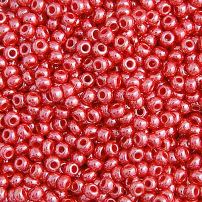 Czech Seed Beads - 10/0 - Opaque Pearl Red (22g)
