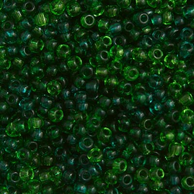 Czech Seed Beads - 10/0 - Transparent Seagreen Mix (22g)