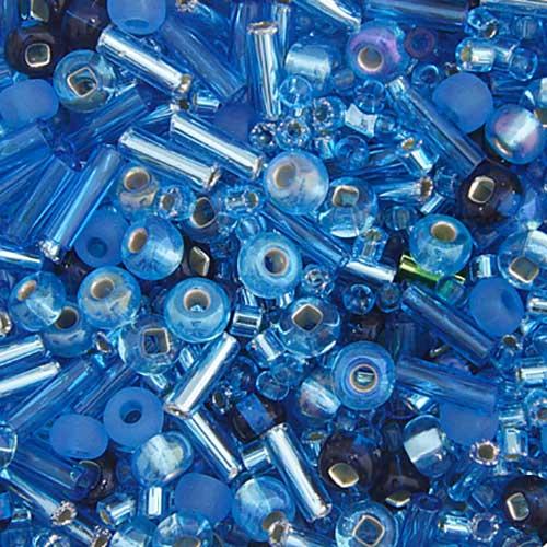 Czech Seed Beads - 10/0 - Asst'd 10/0 Aqua (22g)