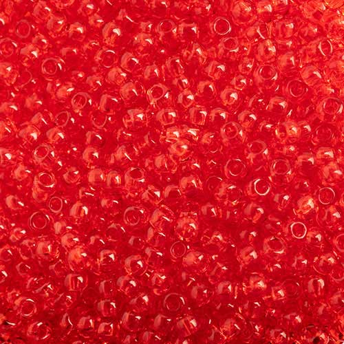 Czech Seed Beads - 10/0 - Transparent Light Red (22g)