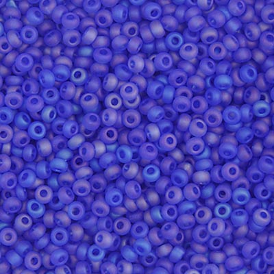 Czech Seed Beads - 10/0 - Transparent AB Matte Blue (22g)