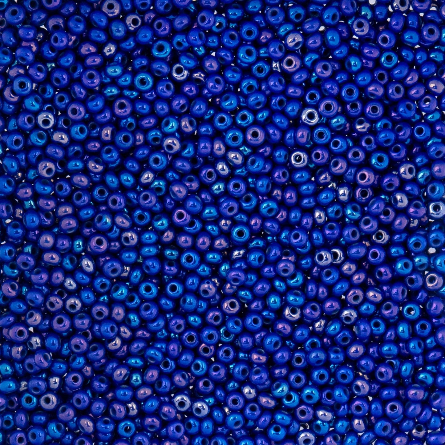 Czech Seed Beads - 10/0 - Opaque Royal Blue Rainbow (22g)