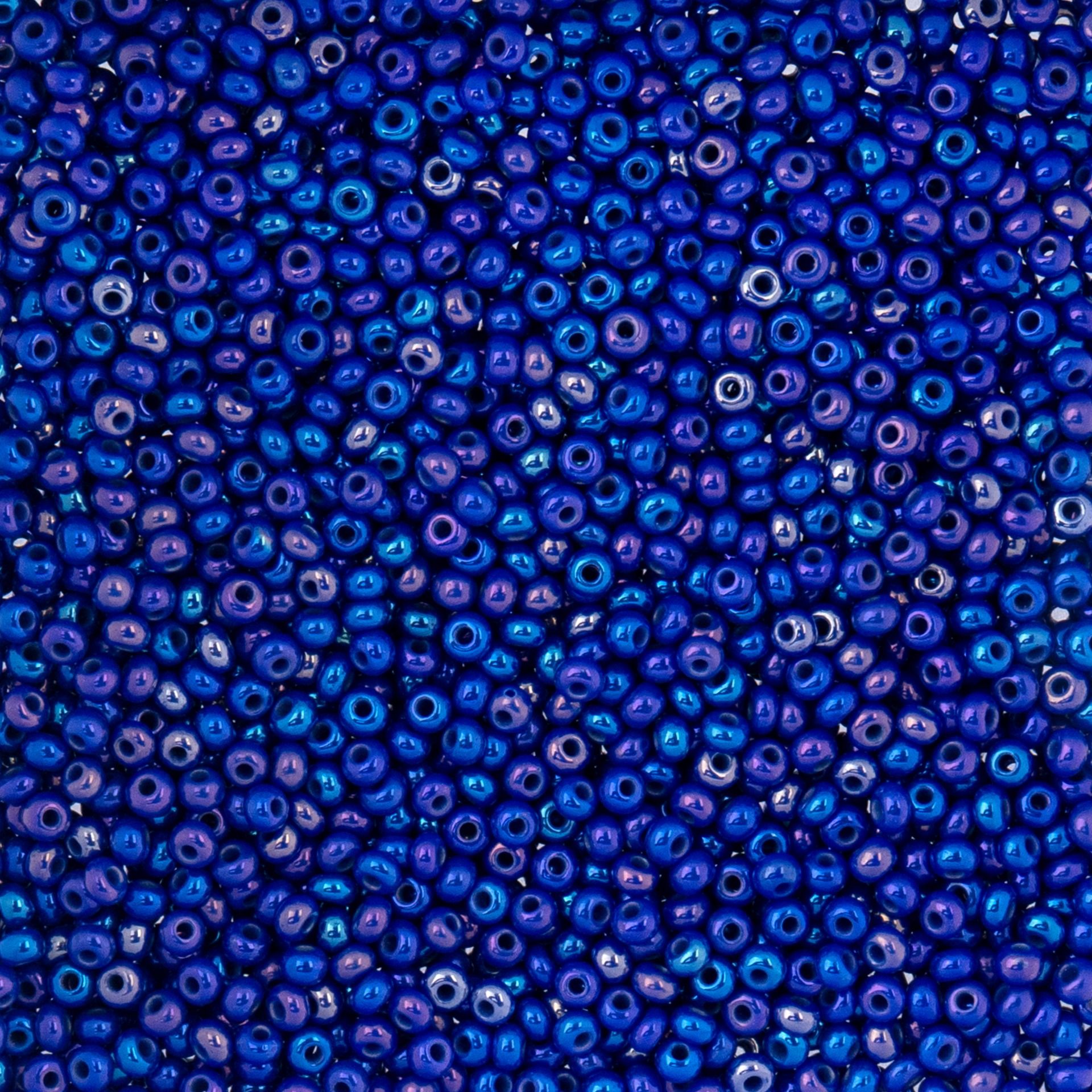 Czech Seed Beads - 10/0 - Opaque Royal Blue Rainbow (22g)