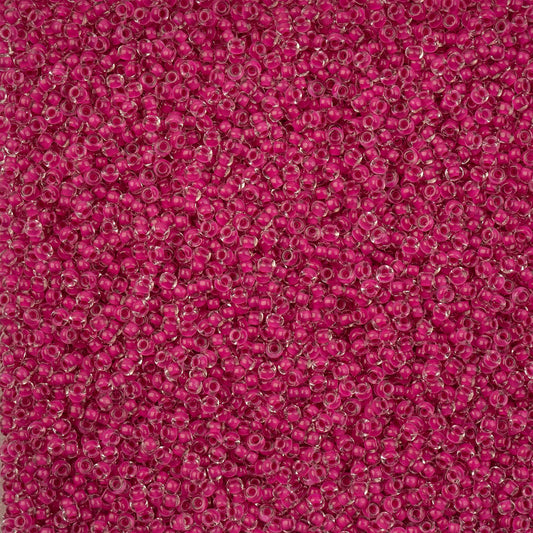 Czech Seed Beads - 10/0 - Crystal Color Lined Terra Intensive Pink (22g)