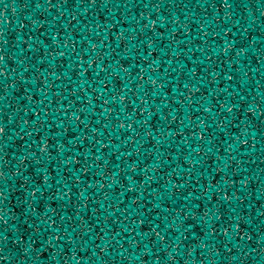 Czech Seed Beads - 10/0 - Crystal Color Lined Terra Intensive Dark Green (22g)