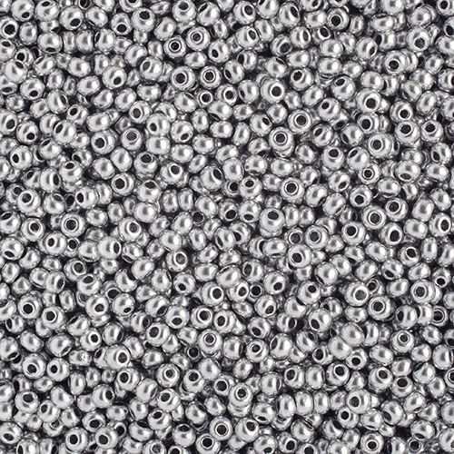 Czech Seed Beads - 10/0 - Metallic Silver (22g)