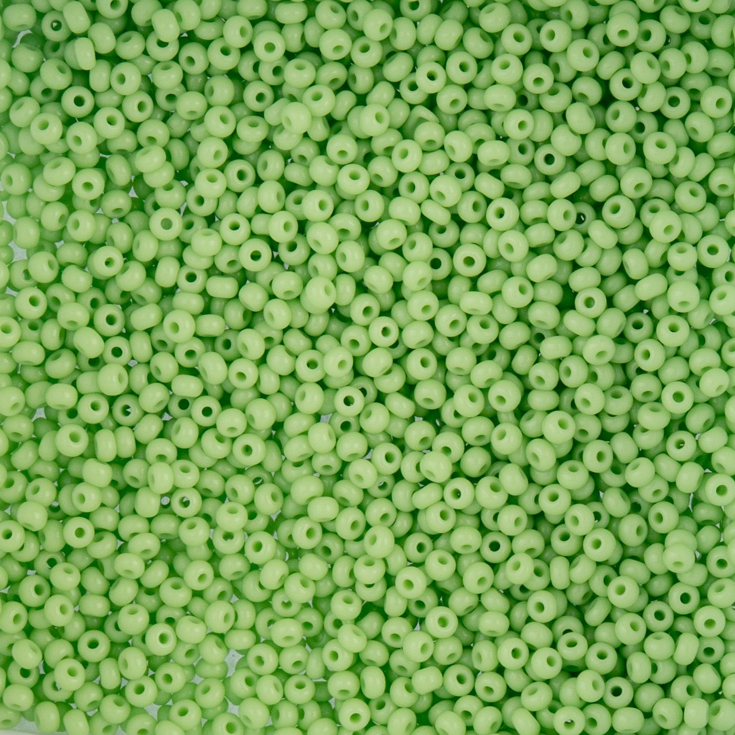 Czech Seed Beads - 10/0 - Natural Opaque Pale Green (22g)