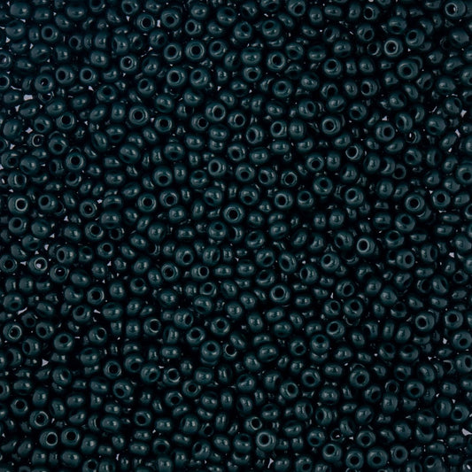 Czech Seed Beads - 10/0 - Natural Opaque Dark Green (22g)