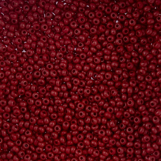 Czech Seed Beads - 10/0 - Natural Opaque Dark Red (22g)