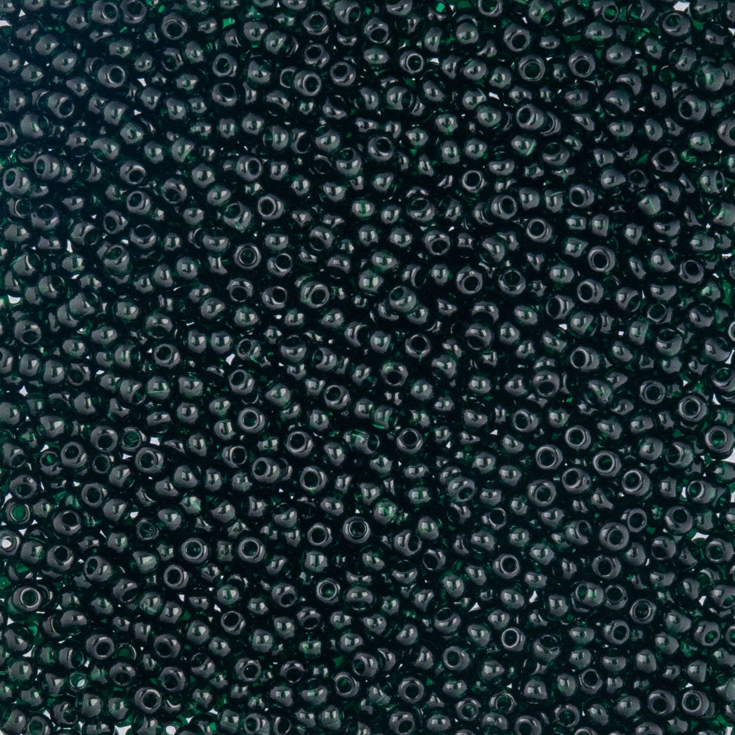 Czech Seed Beads - 10/0 - Natural Transparent Dark Green (22g)